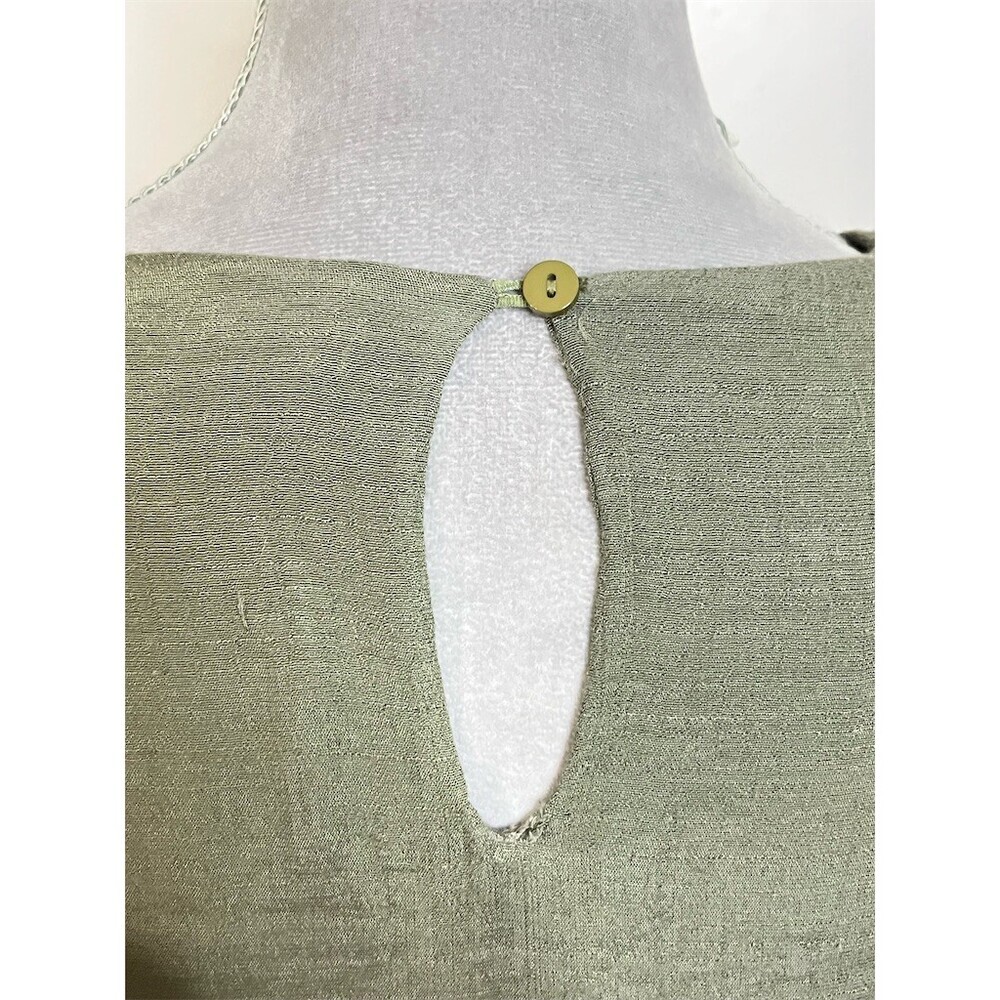 Altar'd State Dress Womens S Olive Green Boho Floral Embroidered Babydoll Tunic - Picture 7 of 11